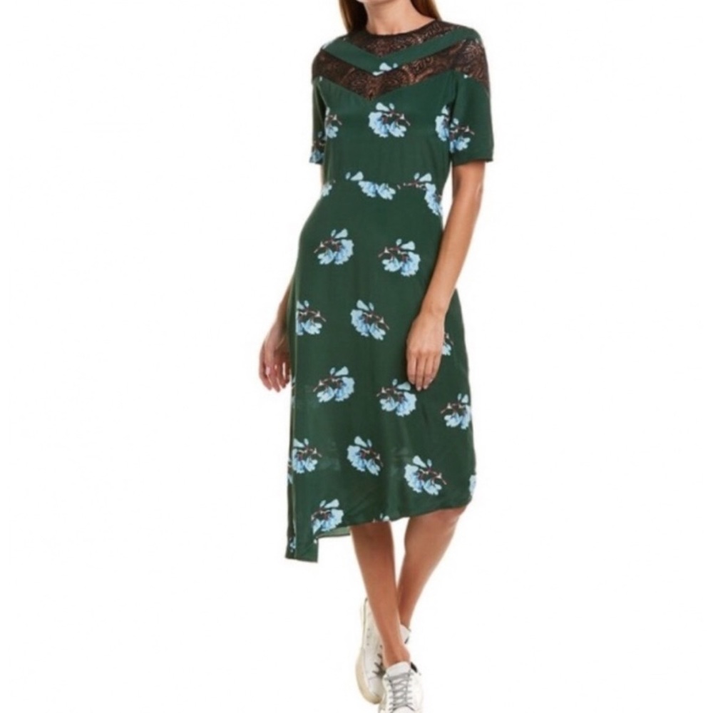 Maje lace green floral dress - Small